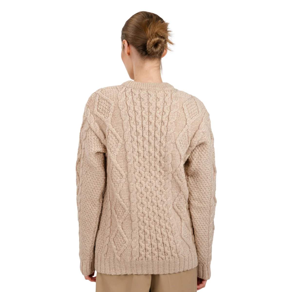 Aran Fisherman Cable Knit Sweater – Classic Wool Crewneck Knit - Image 15 | Lily's Pad Studio