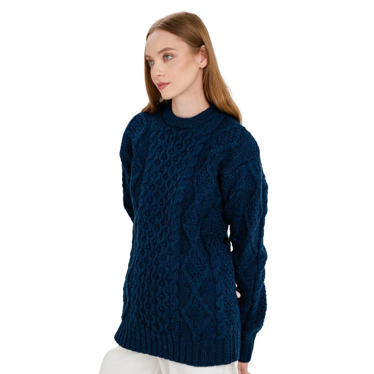 Aran Fisherman Cable Knit Sweater – Classic Wool Crewneck Knit - Image 20 | Lily's Pad Studio