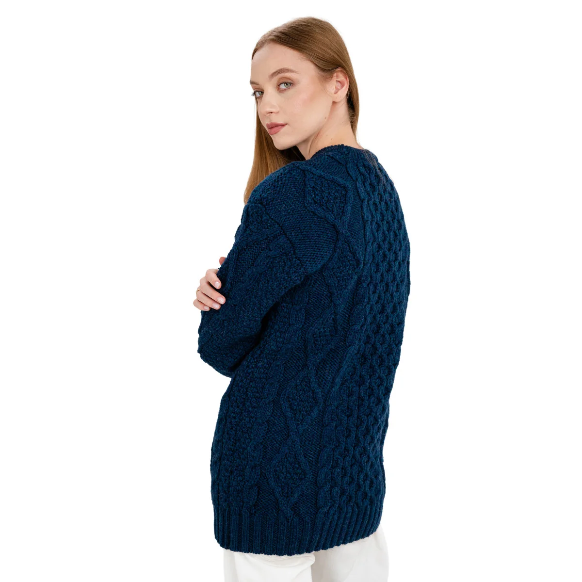 Aran Fisherman Cable Knit Sweater – Classic Wool Crewneck Knit - Image 21 | Lily's Pad Studio