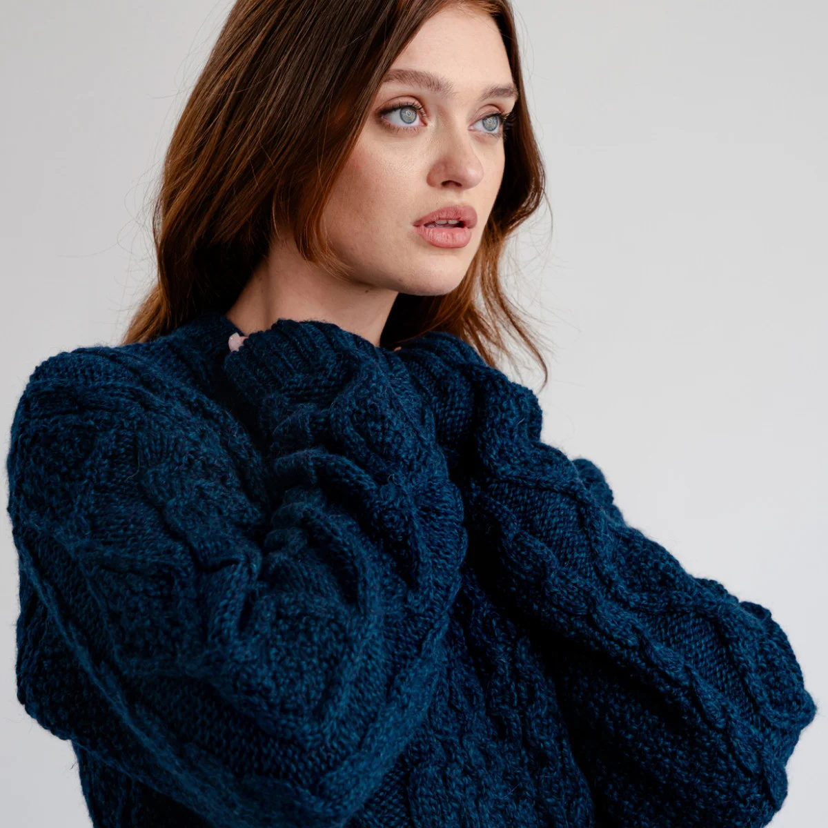 Aran Fisherman Cable Knit Sweater – Classic Wool Crewneck Knit - Image 18 | Lily's Pad Studio