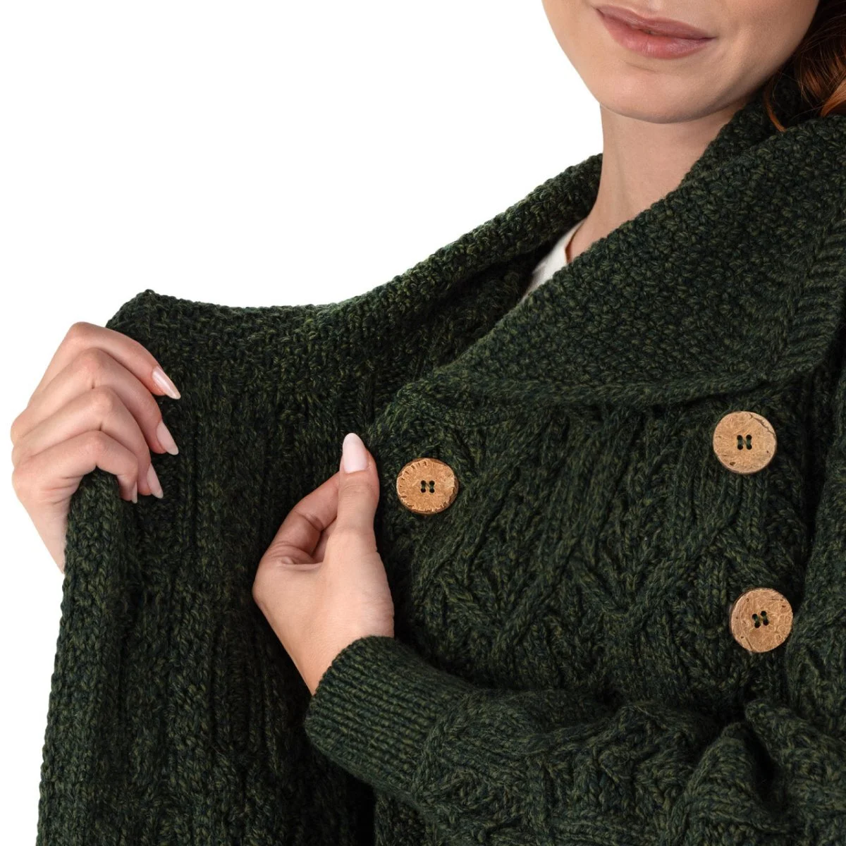 Aran Knit Tree of Life Wool Coat – Women’s Merino Wool Cable Knit Coat - Image 10 | Lily's Pad Studio