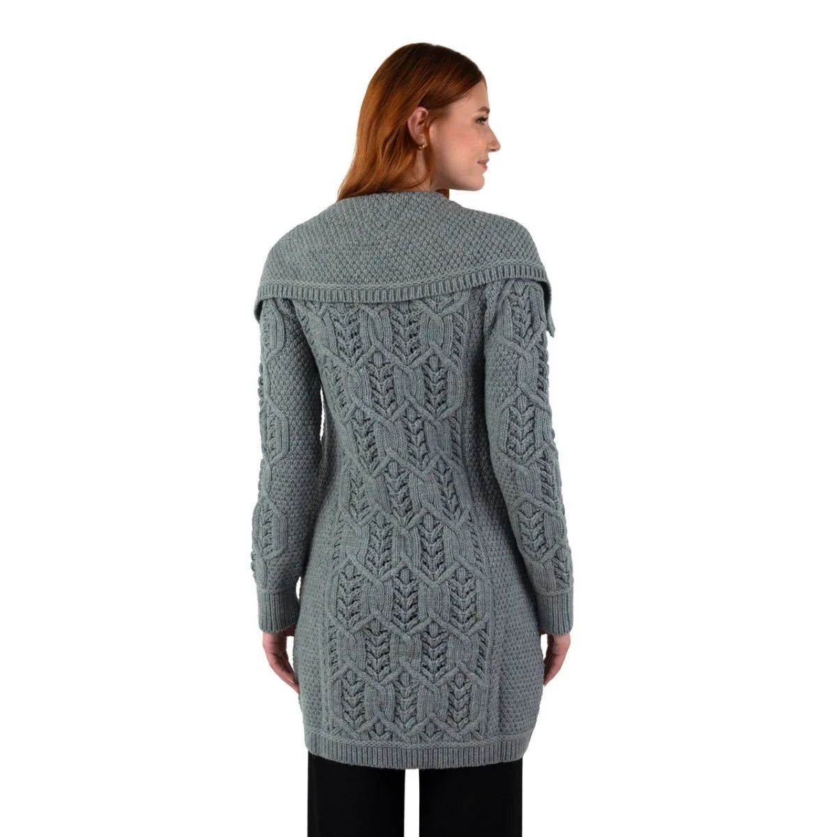 Aran Knit Tree of Life Wool Coat – Women’s Merino Wool Cable Knit Coat - Image 22 | Lily's Pad Studio