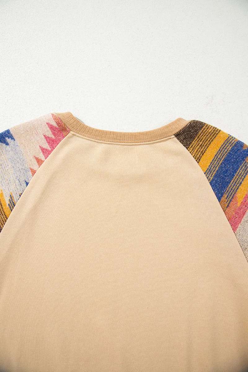 Aztec Bubble Sleeve Patchwork Western Sweatshirt - Image 8 | Lily's Pad Studio