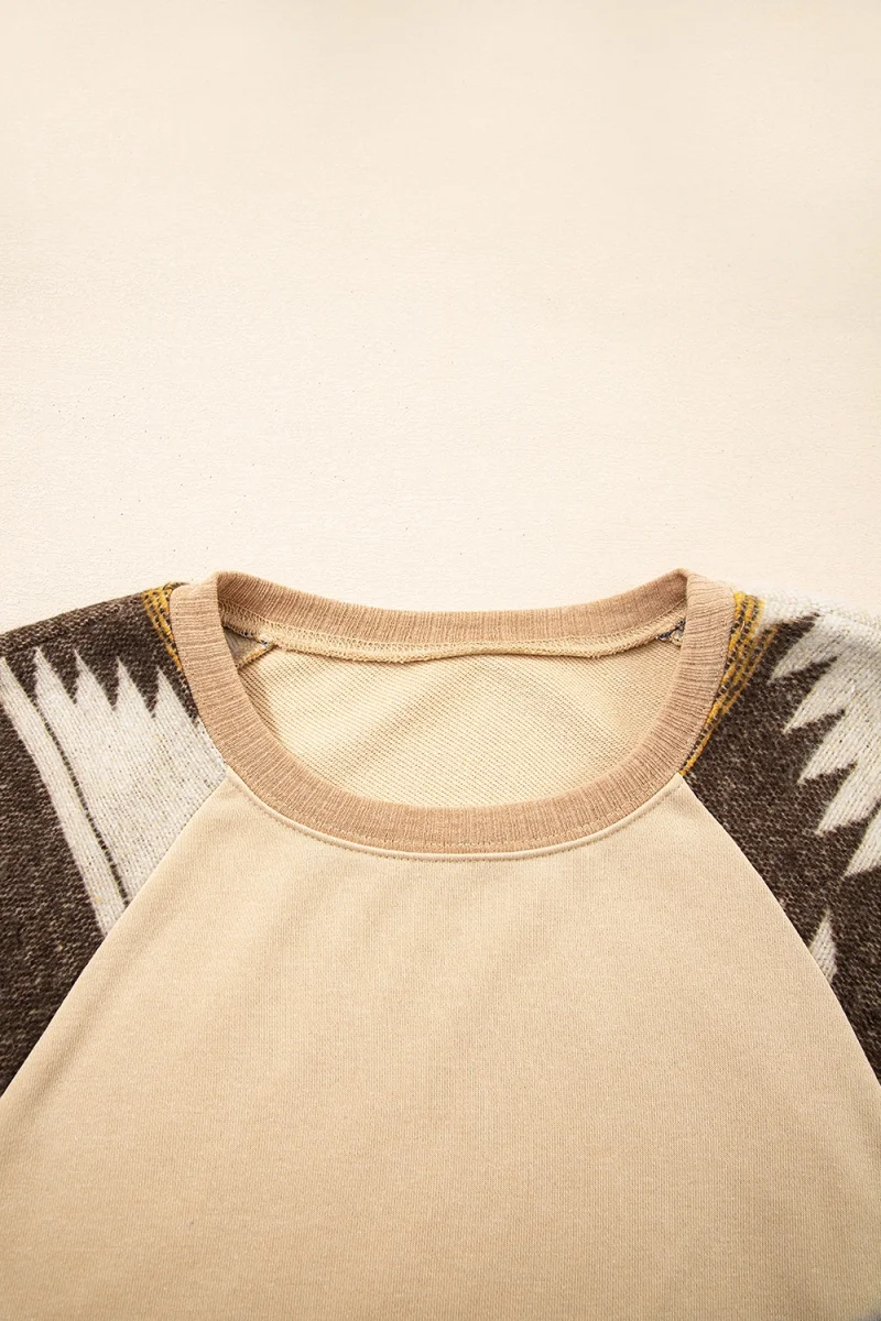 Aztec Bubble Sleeve Patchwork Western Sweatshirt - Image 9 | Lily's Pad Studio