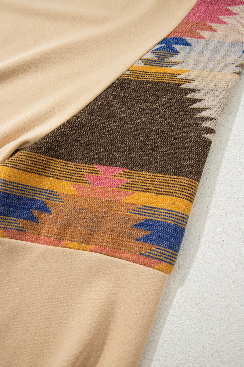 Aztec Bubble Sleeve Patchwork Western Sweatshirt - Image 11 | Lily's Pad Studio