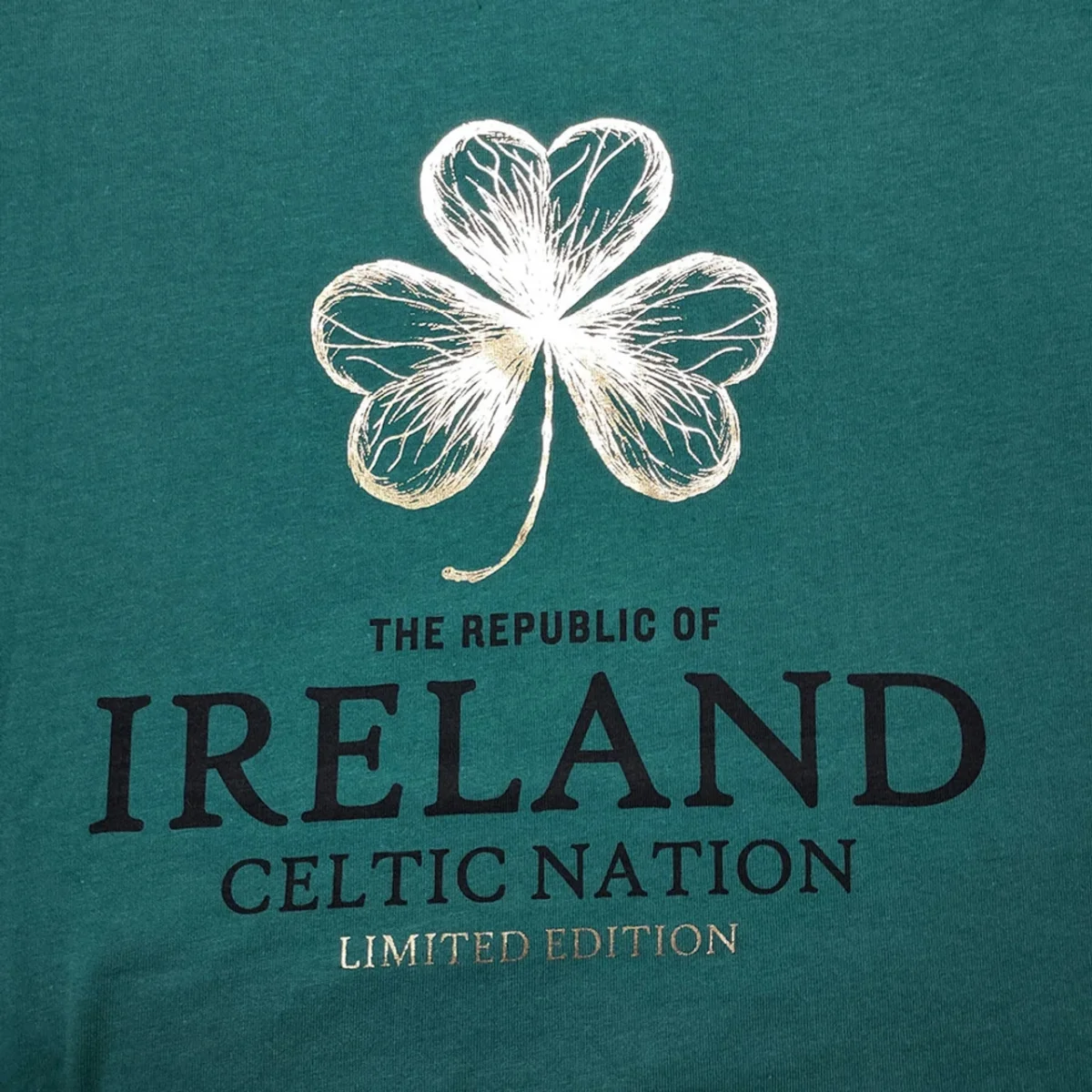 Azure Green Irish Shamrock Foil Ladies T-Shirt - Image 3 | Lily's Pad Studio