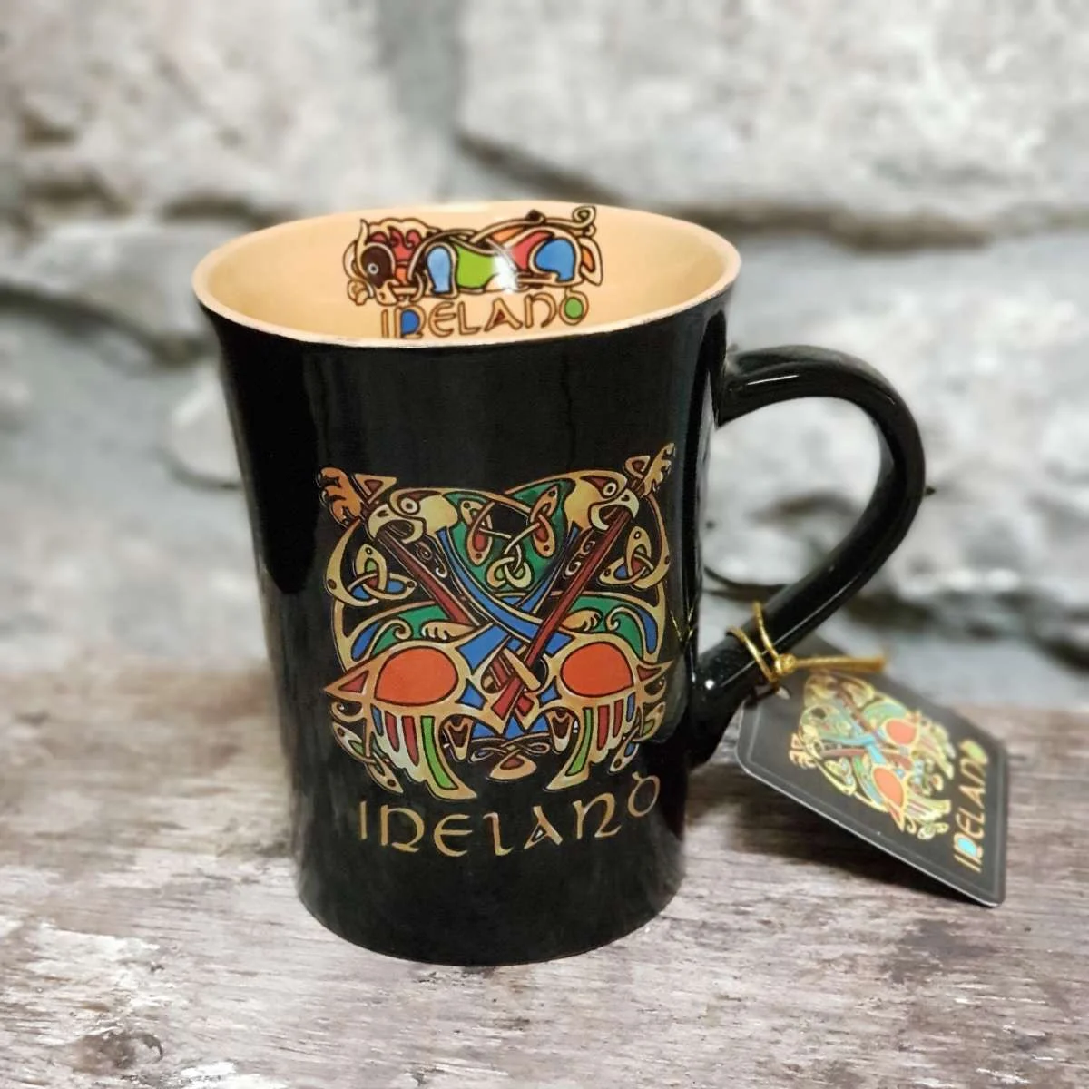 Black Celtic Knot Irish Ceramic Mug – Book of Kells Design - Image 2 | Lily's Pad Studio