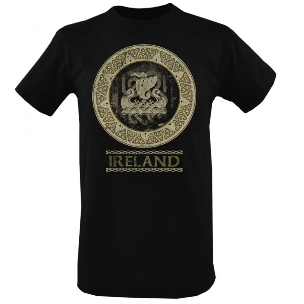 Black Ireland Celtic Knot Viking Ship T-Shirt | Lily's Pad Studio