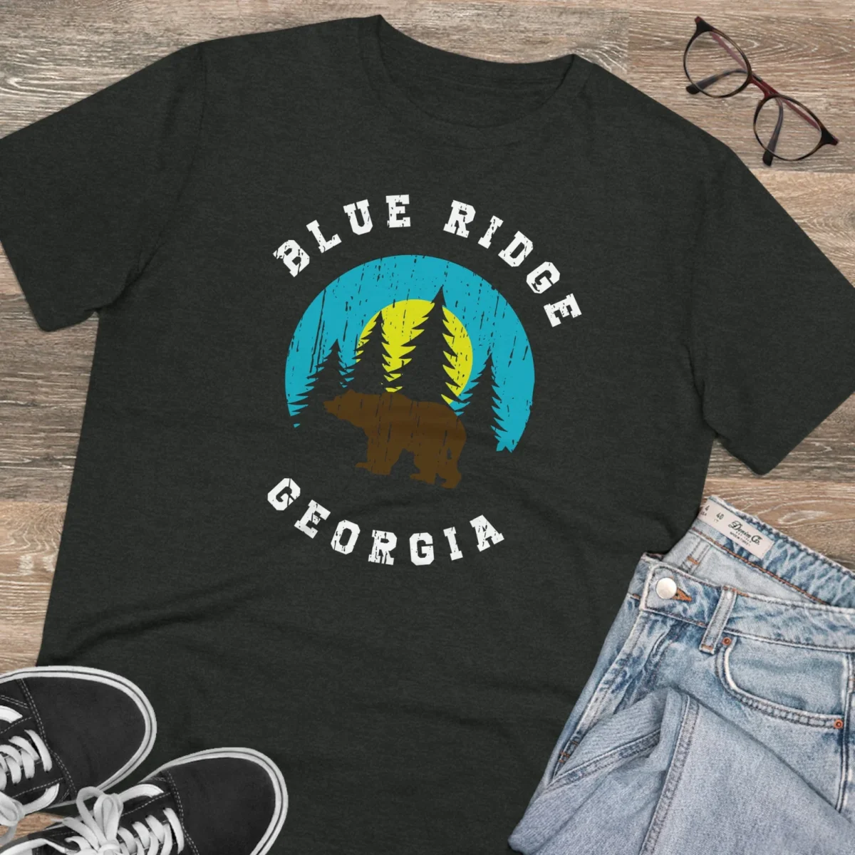 Blue Ridge Georgia Bear Tee | Mountain Sunset Forest Graphic Shirt - Image 4 | Lily's Pad Studio
