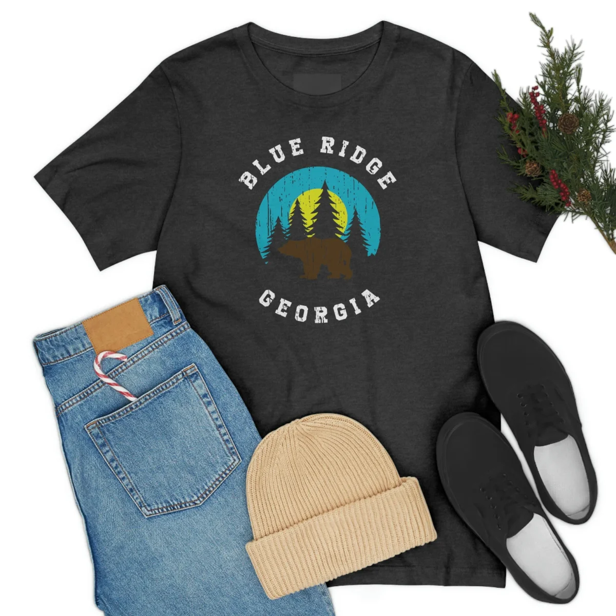 Blue Ridge Georgia Bear Tee | Mountain Sunset Forest Graphic Shirt - Image 22 | Lily's Pad Studio