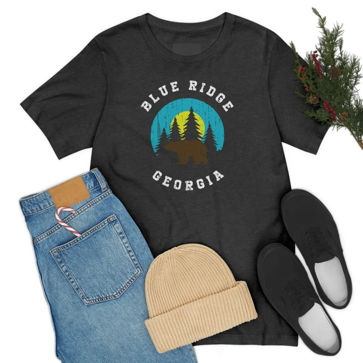 Blue Ridge Georgia T-Shirt – Unisex Retro Mountain Graphic Tee - Image 3 | Lily's Pad Studio