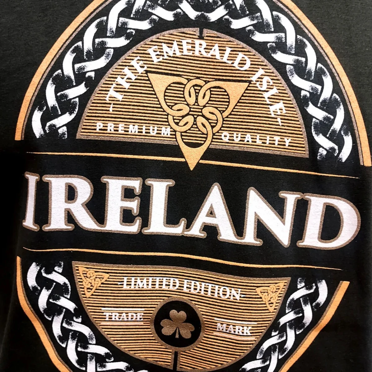 Bottle Green Celtic Emblem Recycled Blend T-Shirt - Image 3 | Lily's Pad Studio