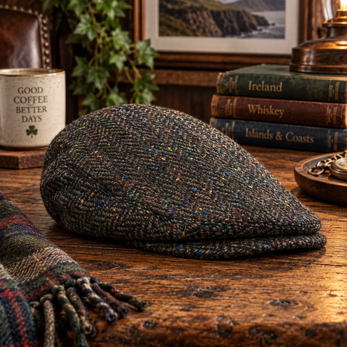 Boyne Valley Men's Donegal Touring Cap - Classic Irish Tweed - Irish Caps | Lily's Pad Studio