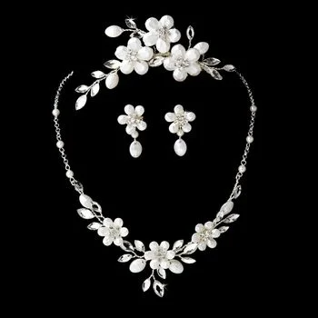 Bridal Necklace, Earrings & Hair Comb Set – Crystal Wedding Jewelry Set - Image 4 | Lily's Pad Studio