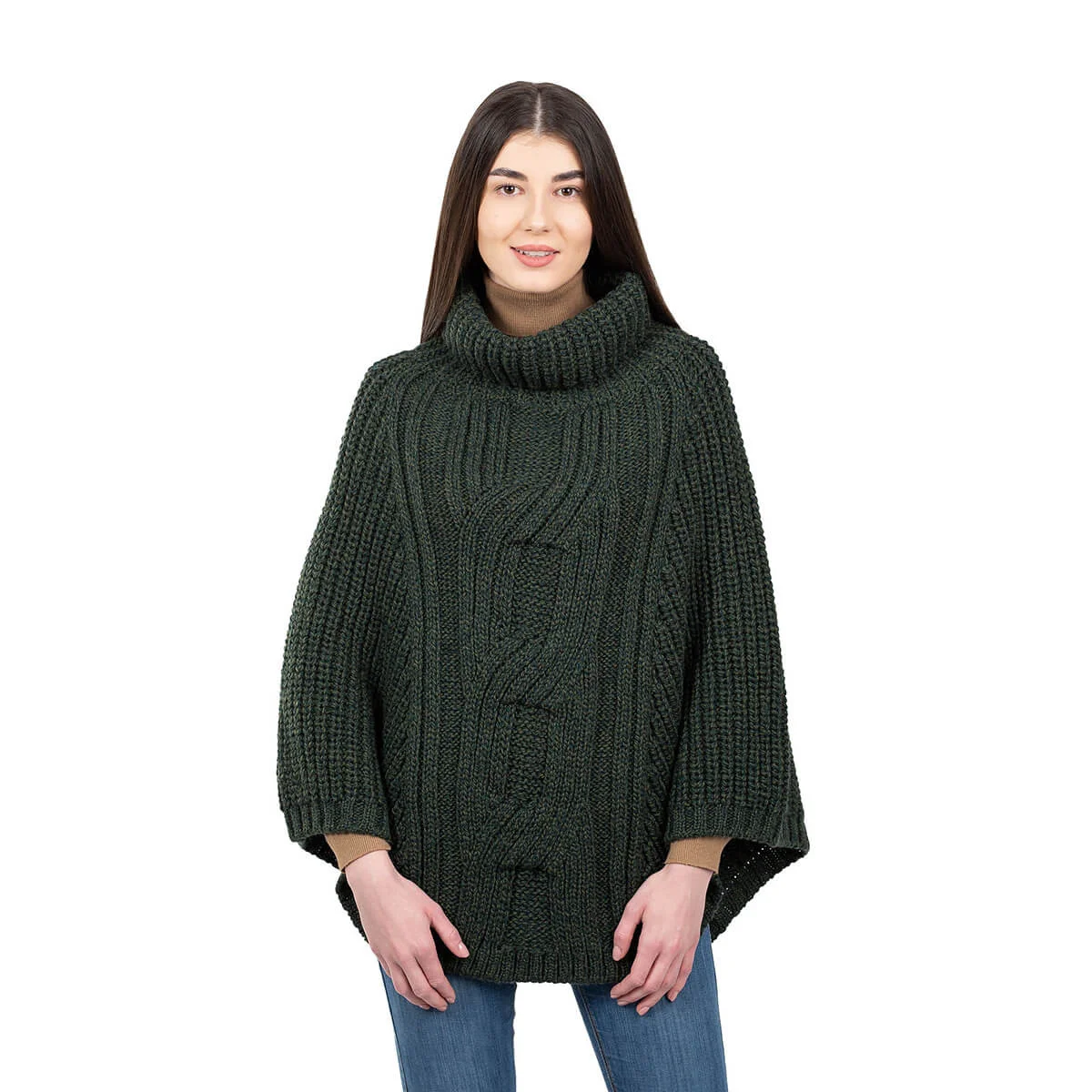 Cable Cowlneck Poncho - Image 6 | Lily's Pad Studio