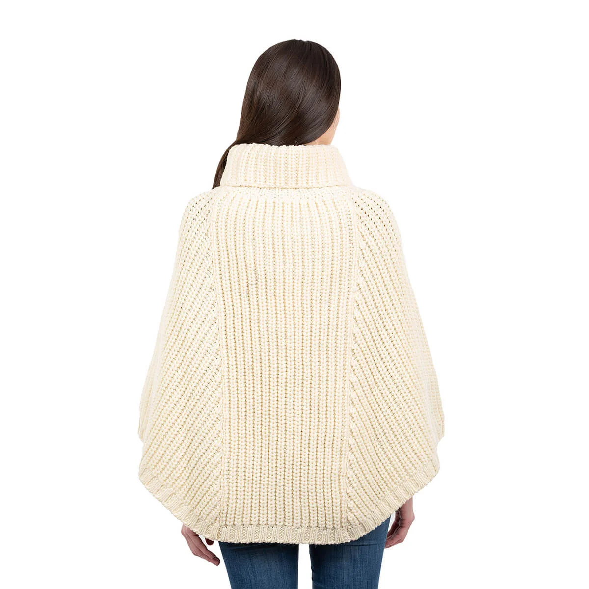 Cable Cowlneck Poncho - Image 8 | Lily's Pad Studio