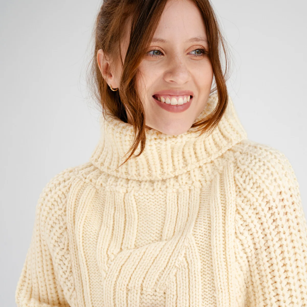 Cable Cowlneck Poncho - Image 9 | Lily's Pad Studio