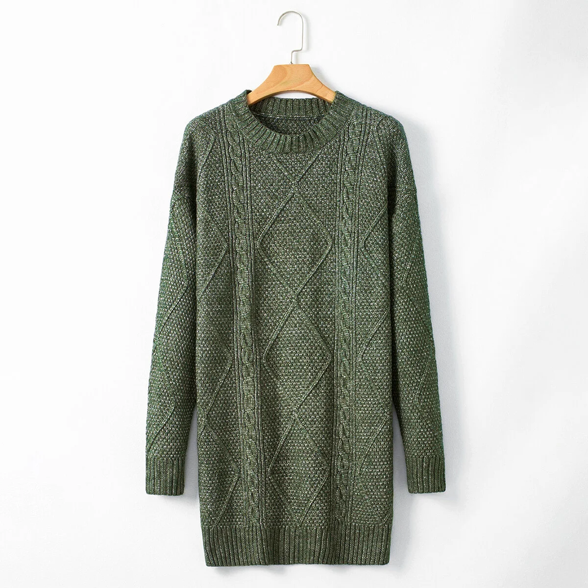 Cable Knit Drop Shoulder Loose Fit Sweater Dress - Image 18 | Lily's Pad Studio
