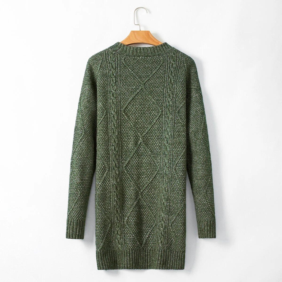 Cable Knit Drop Shoulder Loose Fit Sweater Dress - Image 19 | Lily's Pad Studio