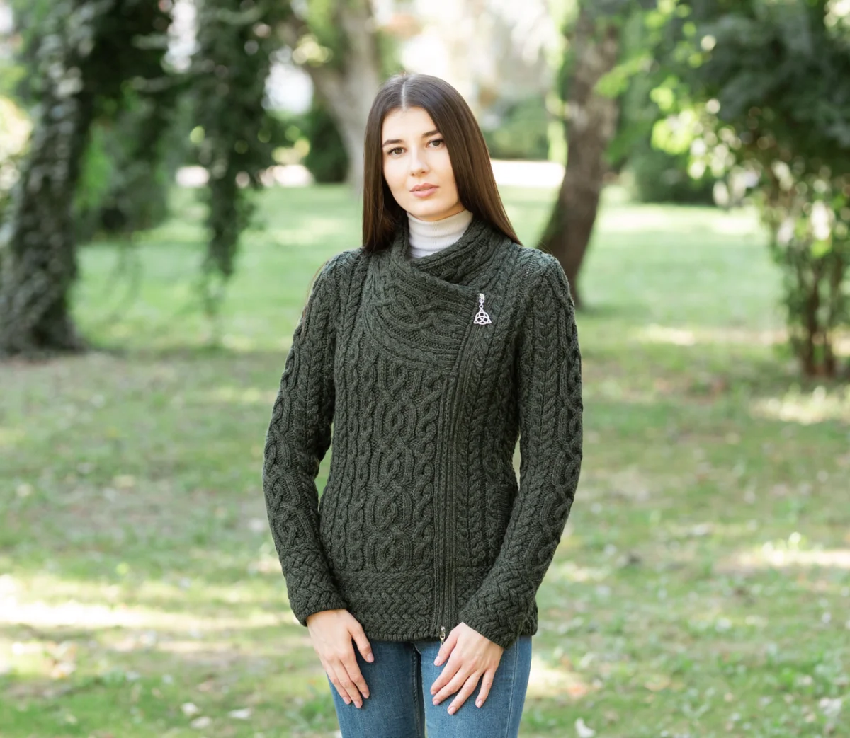 Cable Knit Side Zip Cardigan - Image 6 | Lily's Pad Studio