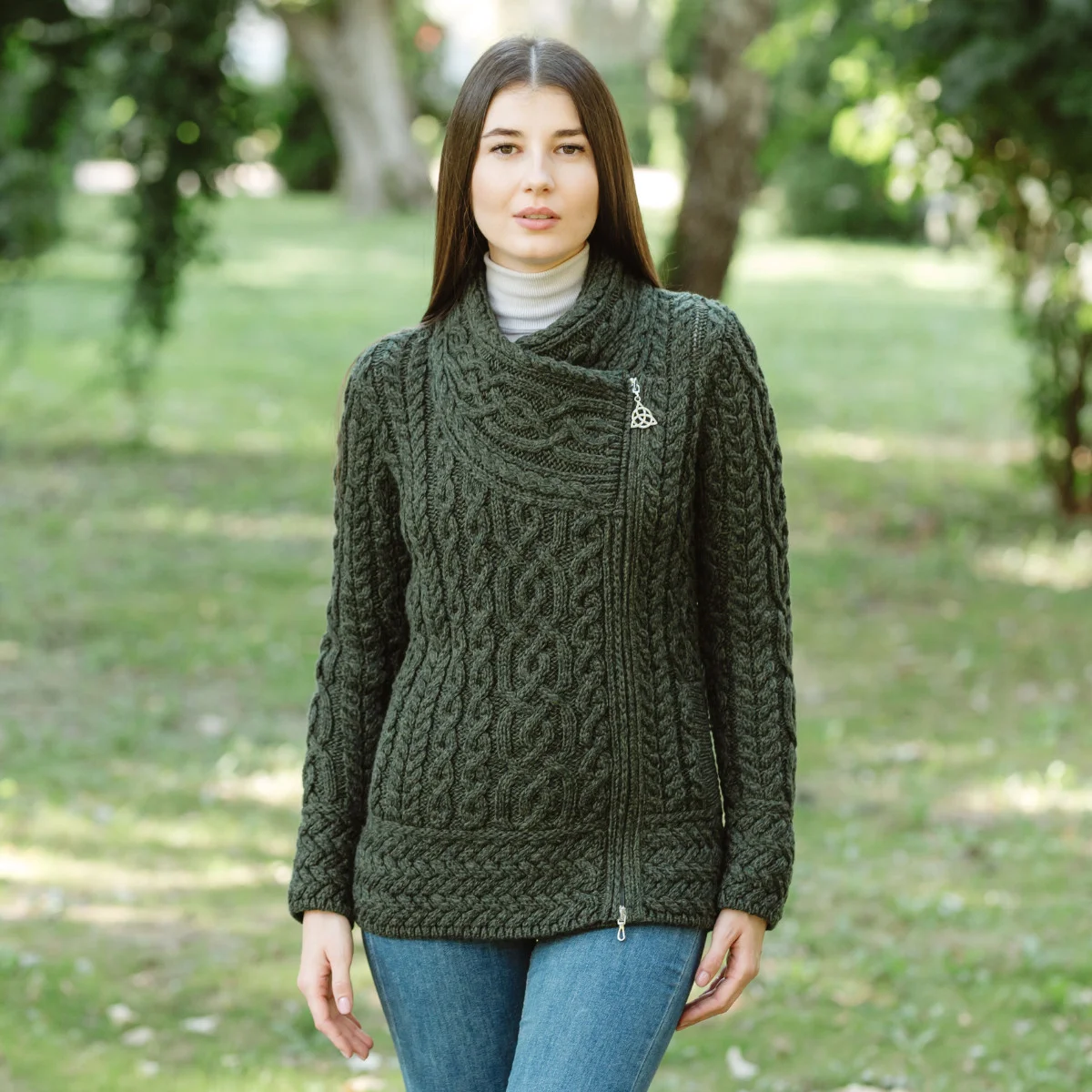 Cable Knit Side Zip Cardigan - Image 7 | Lily's Pad Studio