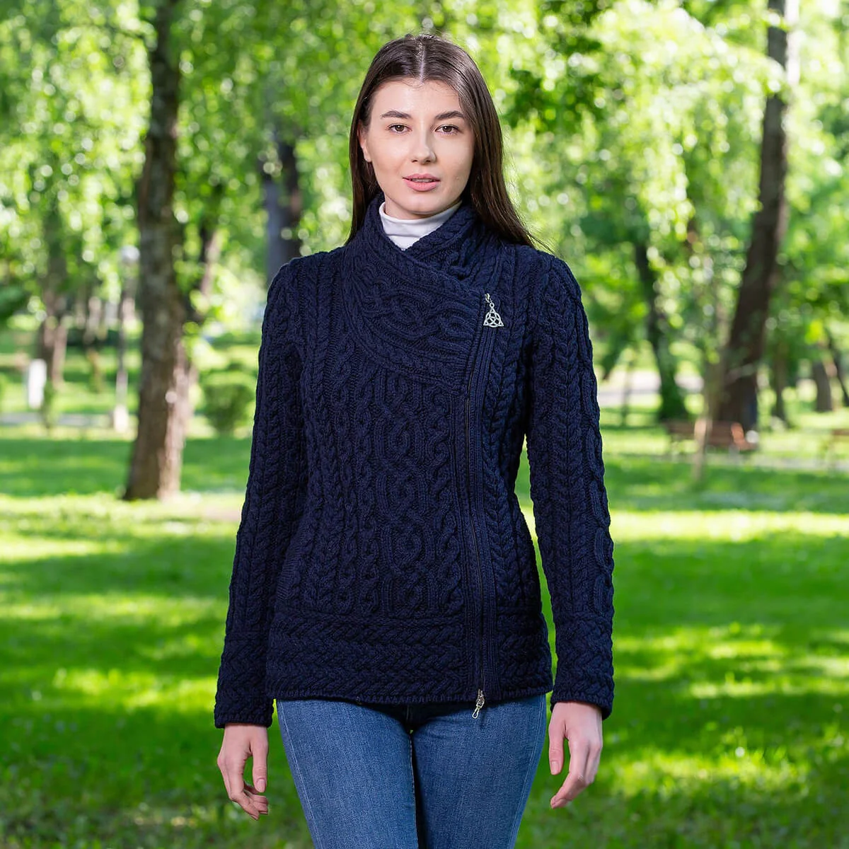 Cable Knit Side Zip Cardigan - Image 8 | Lily's Pad Studio