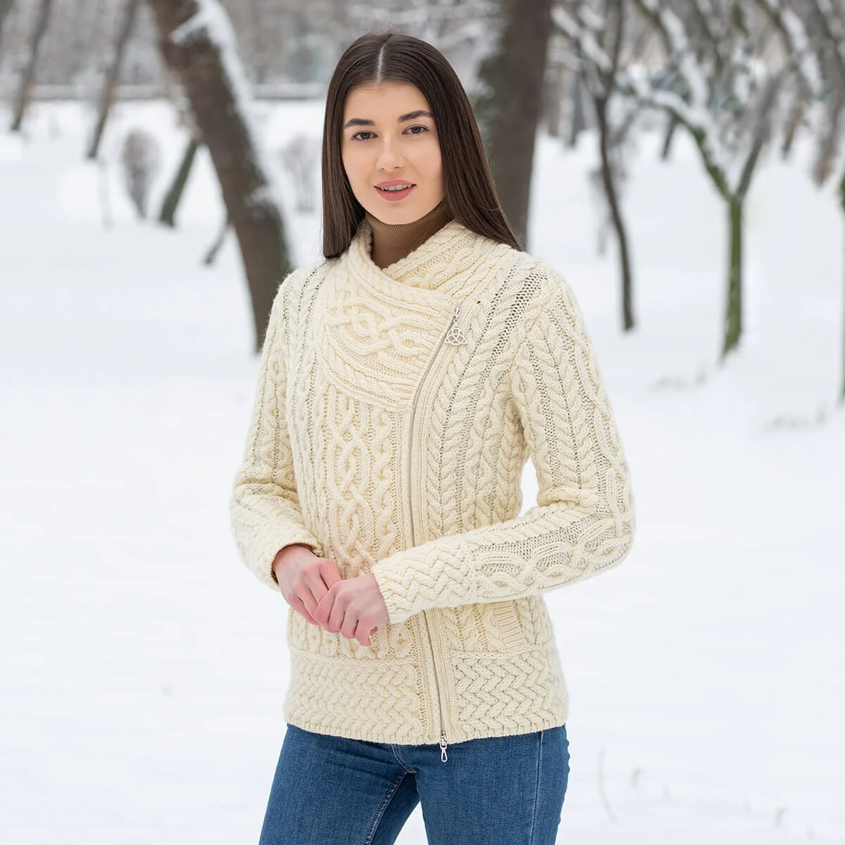 Cable Knit Side Zip Cardigan - Image 9 | Lily's Pad Studio