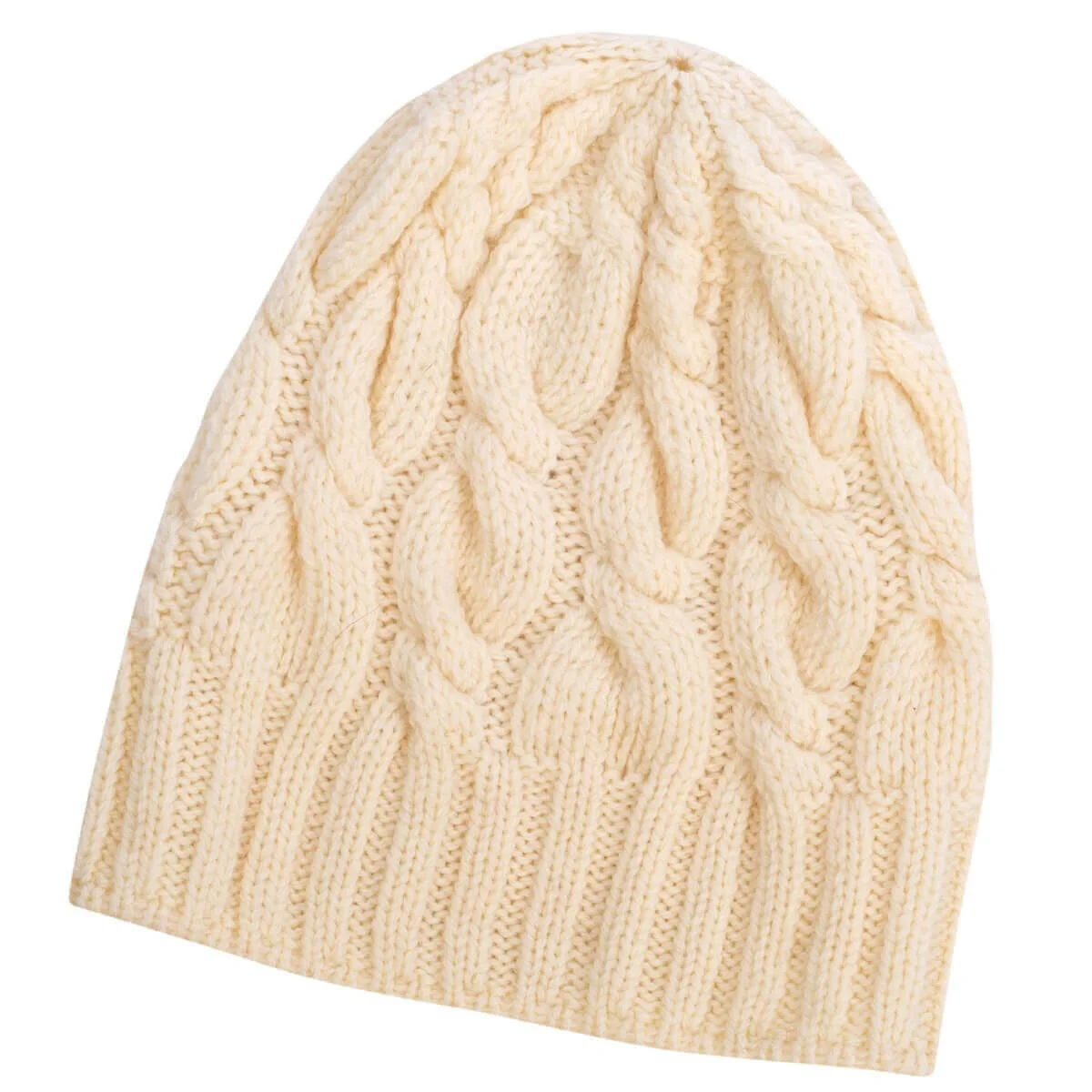 Cable Knit Wool Hat – 100% Warm Wool Beanie for Winter, Irish Knit - Image 11 | Lily's Pad Studio