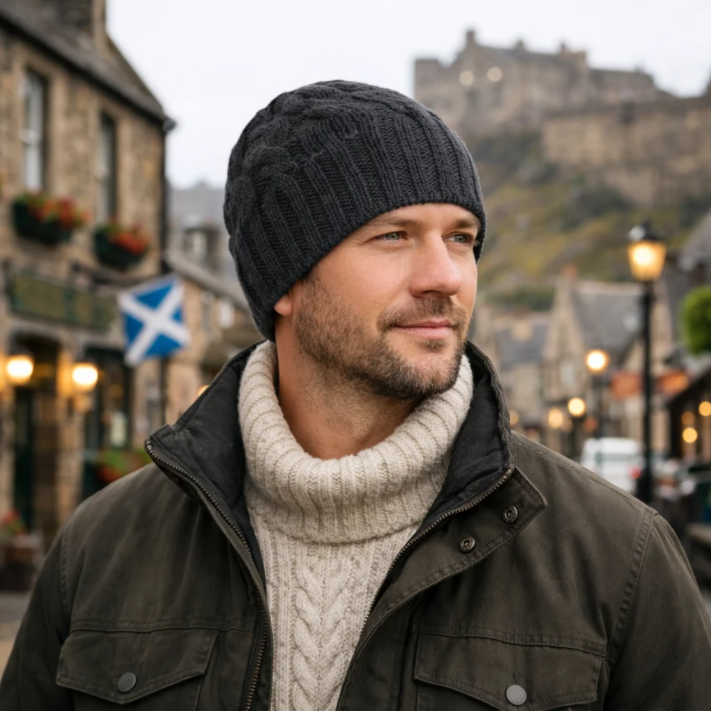 Cable Knit Wool Hat – 100% Warm Wool Beanie for Winter, Irish Knit - Head Wear | Lily's Pad Studio