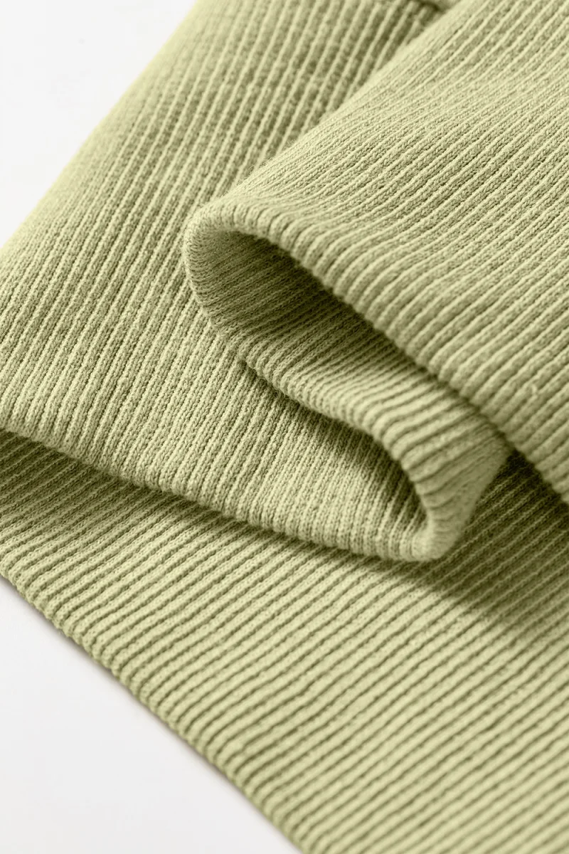 Camouflage Waffle Knit Raw Edge Contrast Trim Oversized Long Sleeve Top - Image 16 | Lily's Pad Studio