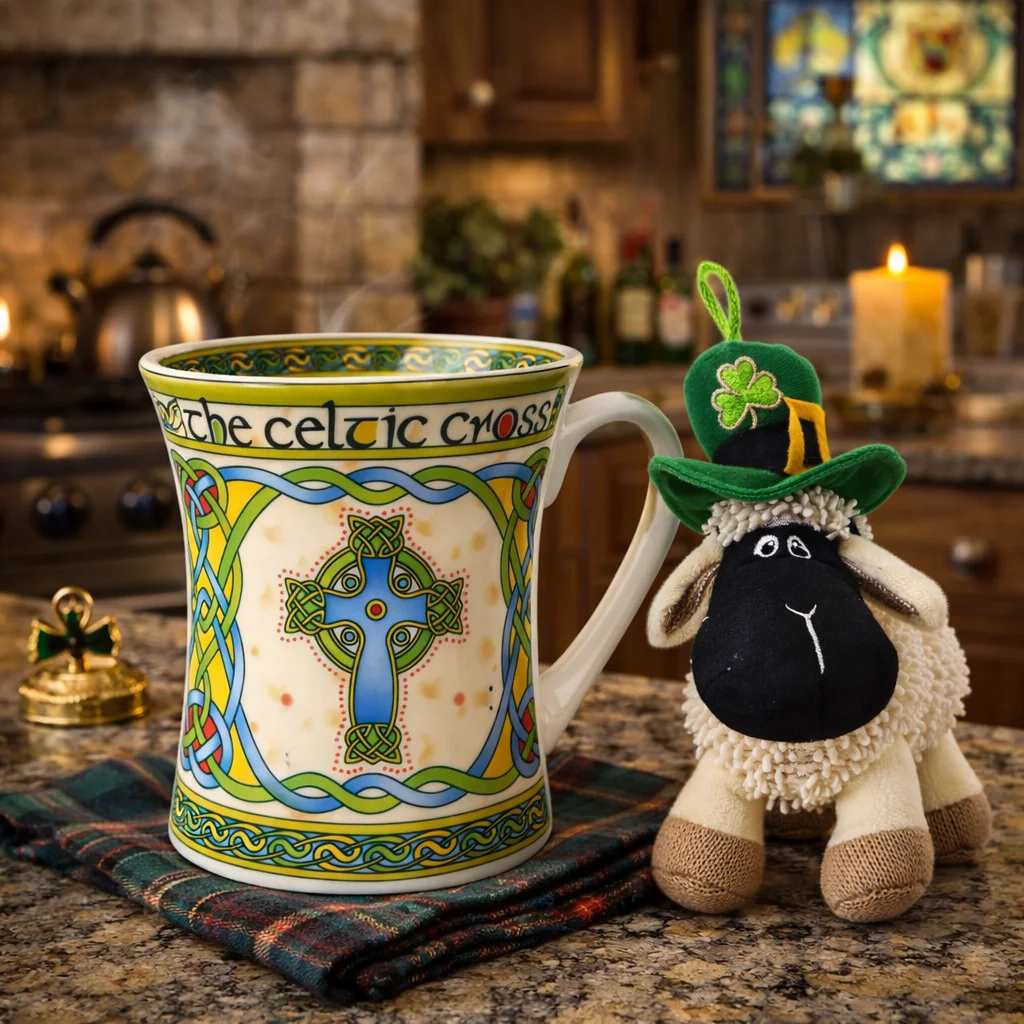 Celtic Cross Ceramic Mug – Irish Heritage Drinkware - Irish Ceramics | Lily's Pad Studio