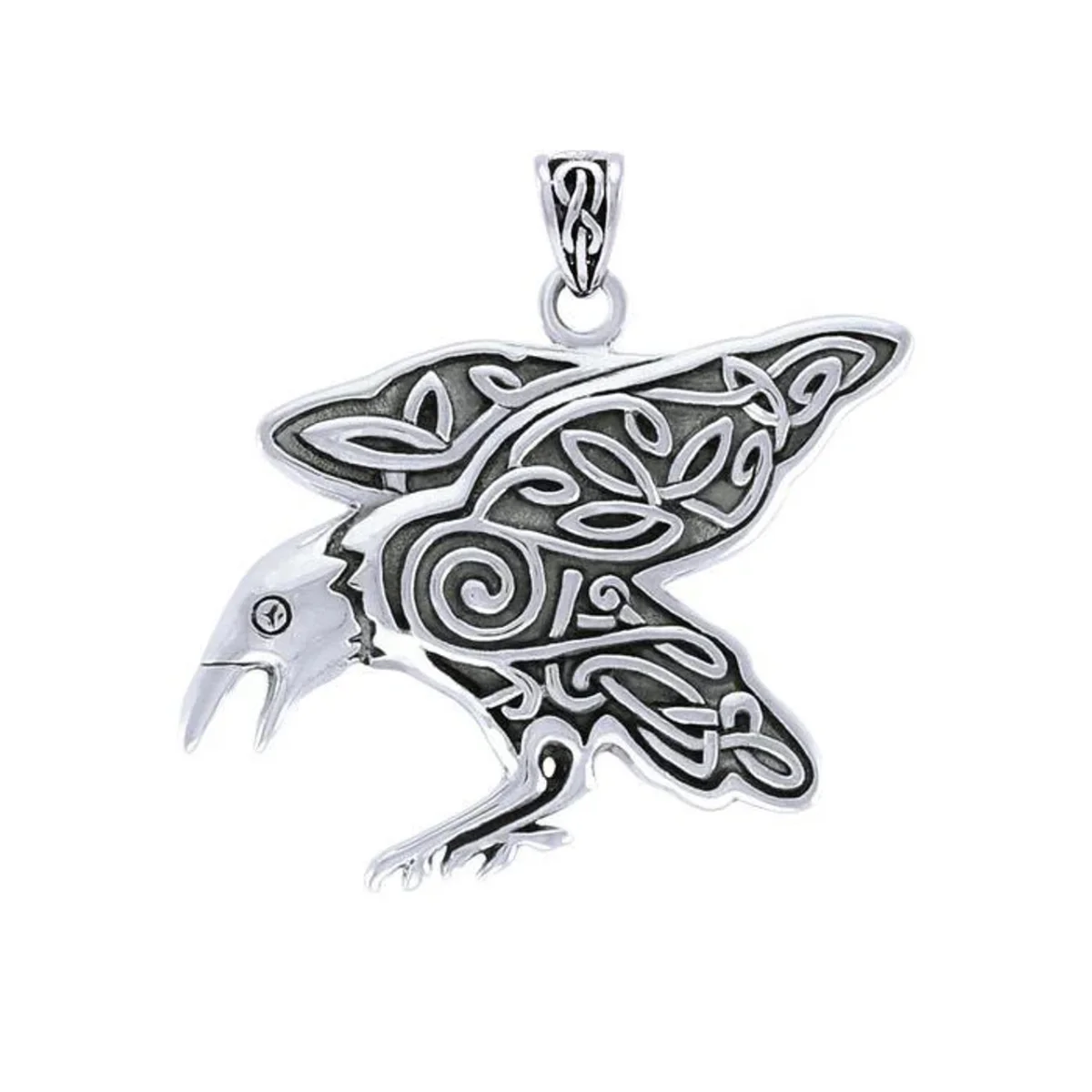 Celtic Mythical Raven Pendant in Sterling Silver – Heritage Jewelry - Image 3 | Lily's Pad Studio