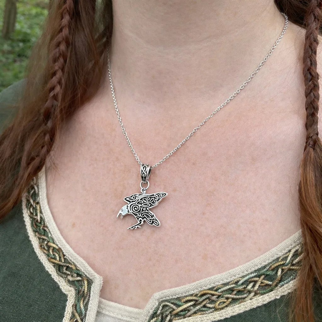 Celtic Mythical Raven Pendant in Sterling Silver – Heritage Jewelry - Image 2 | Lily's Pad Studio