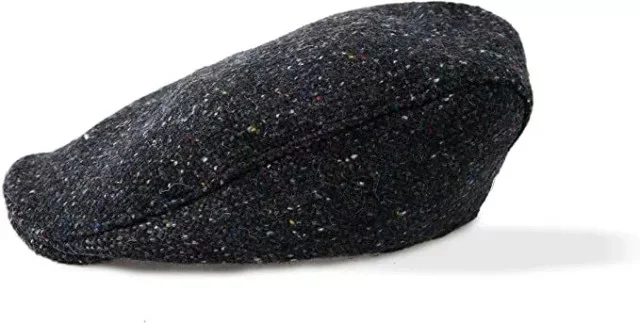 Charcoal Donegal Wool Cap - Irish Touring Style - Image 1 | Lily's Pad Studio