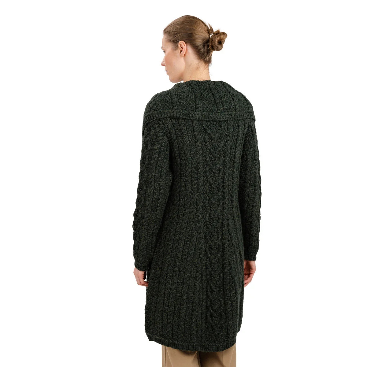 Classic Irish Merino Wool Cable Knit Coat – Made in Ireland - Image 10 | Lily's Pad Studio