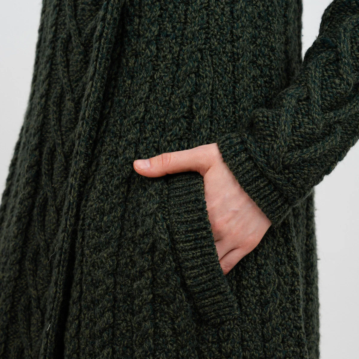 Classic Irish Merino Wool Cable Knit Coat – Made in Ireland - Image 13 | Lily's Pad Studio