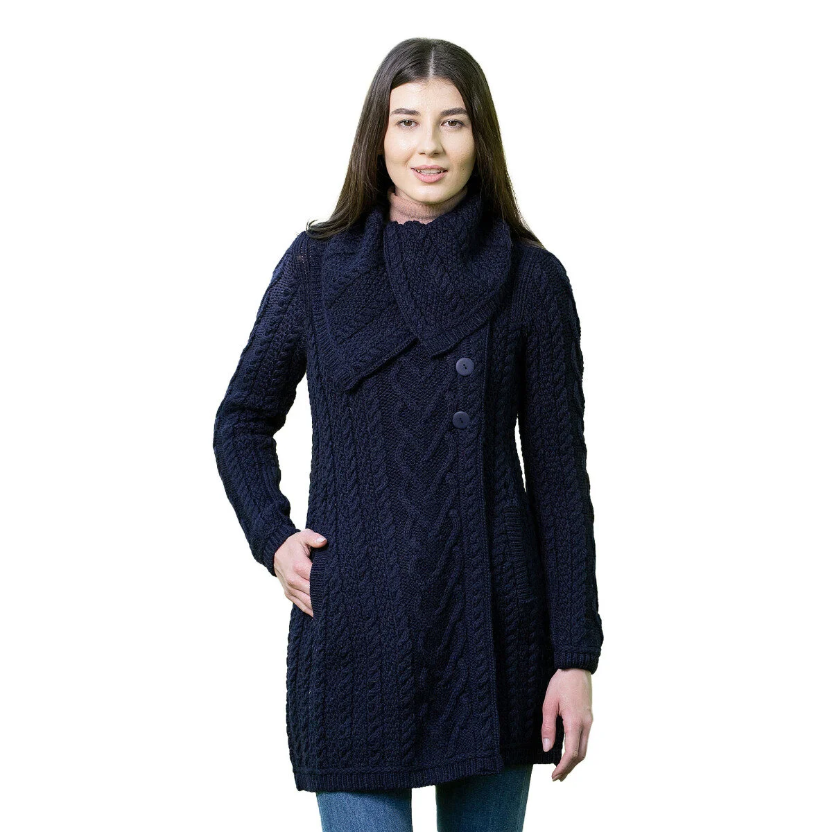 Classic Irish Merino Wool Cable Knit Coat – Made in Ireland - Image 23 | Lily's Pad Studio