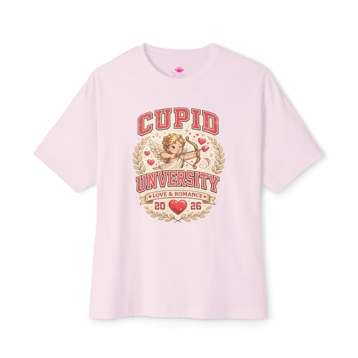 Cupid University Vintage Cherub Heart T-Shirt – Retro Valentine Graphic Tee - Image 5 | Lily's Pad Studio