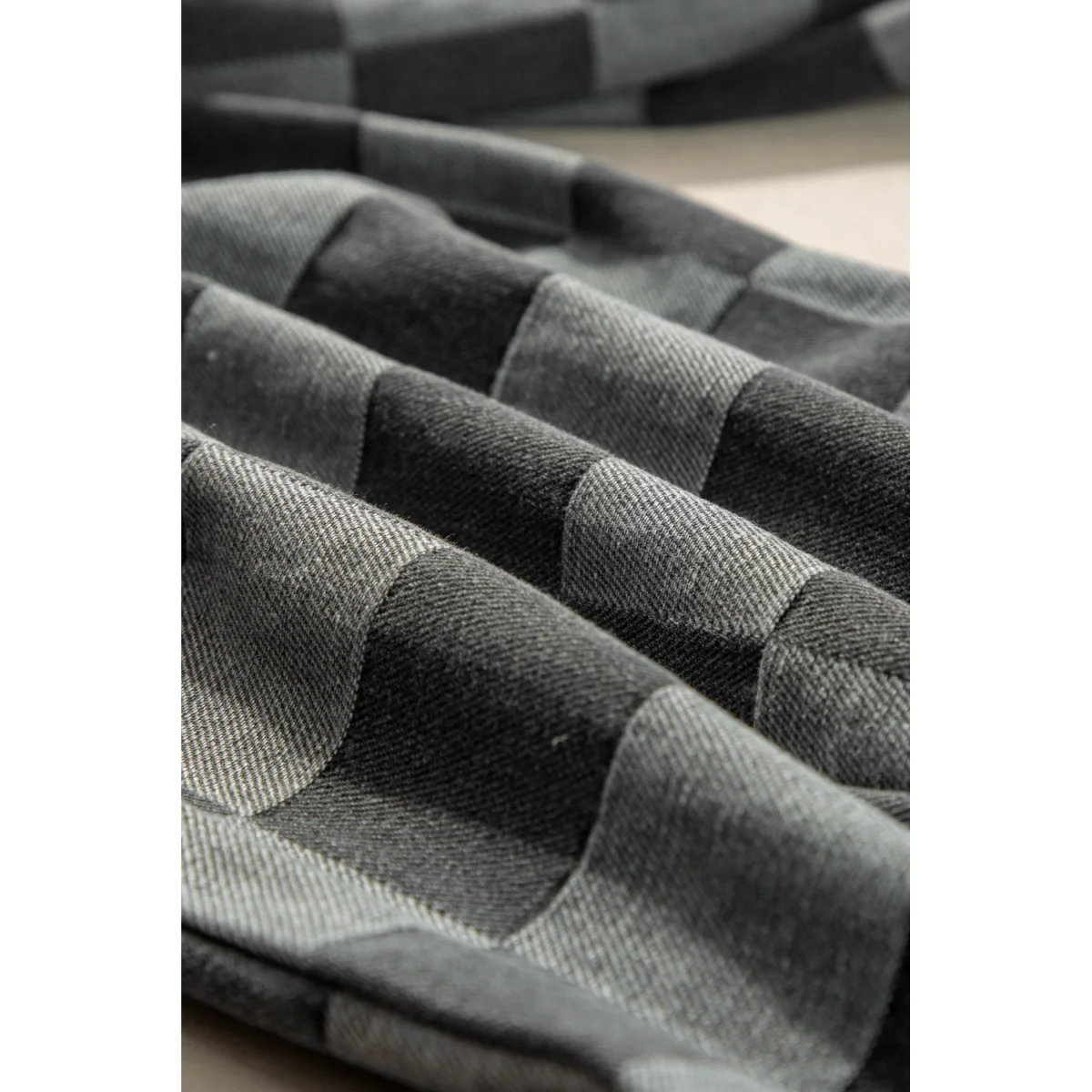Dark Grey Checkered Denim Wide Leg Jeans - Image 9 | Lily's Pad Studio