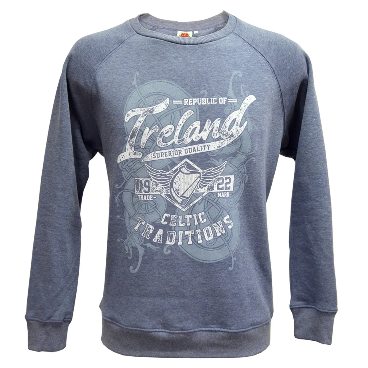 Denim Blue Ireland Celtic Traditions Sweatshirt - Image 1 | Lily's Pad Studio