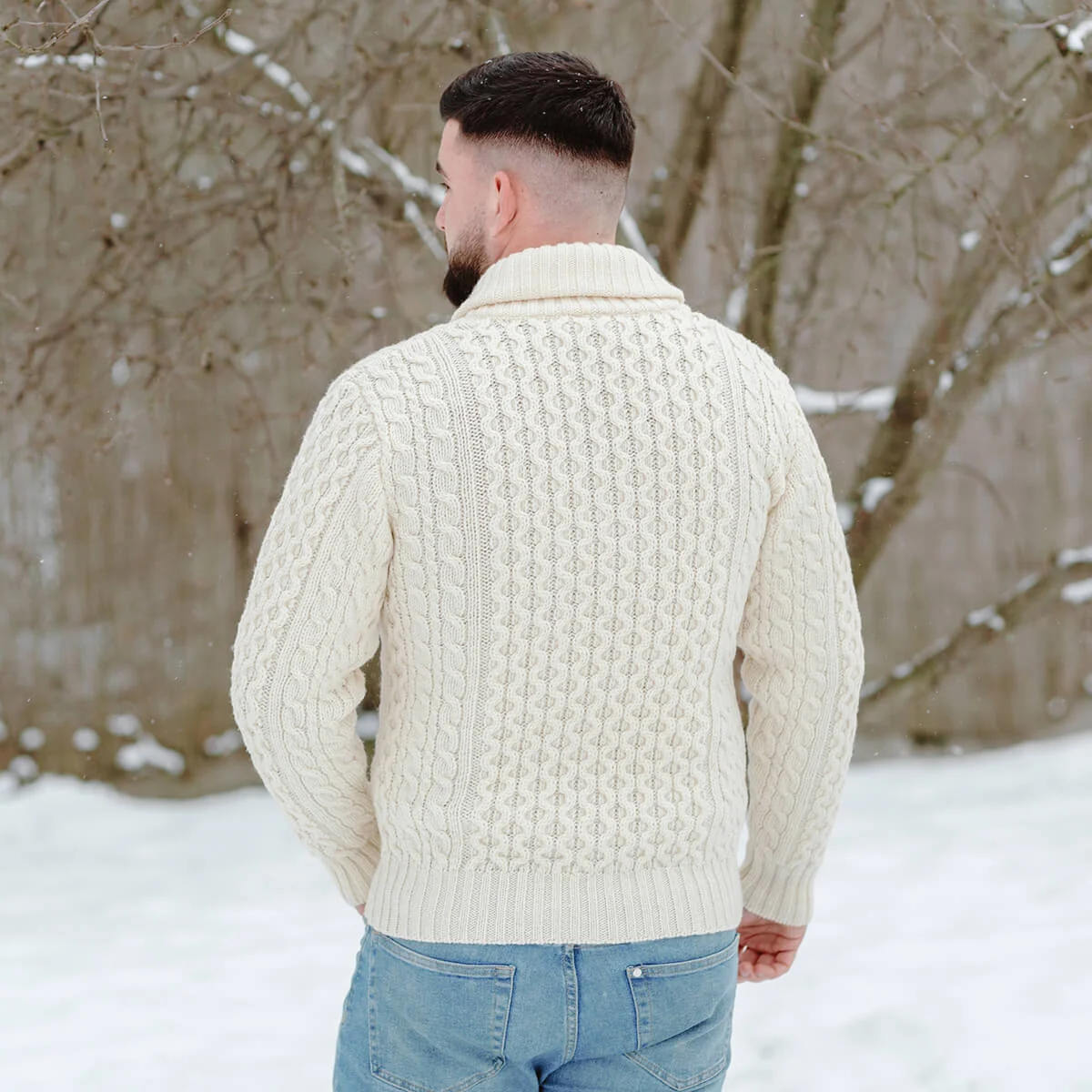 Double Breasted Shawl Cardigan – 100% Merino Wool Knit Sweater for Fall & Winter - Image 5 | Lily's Pad Studio