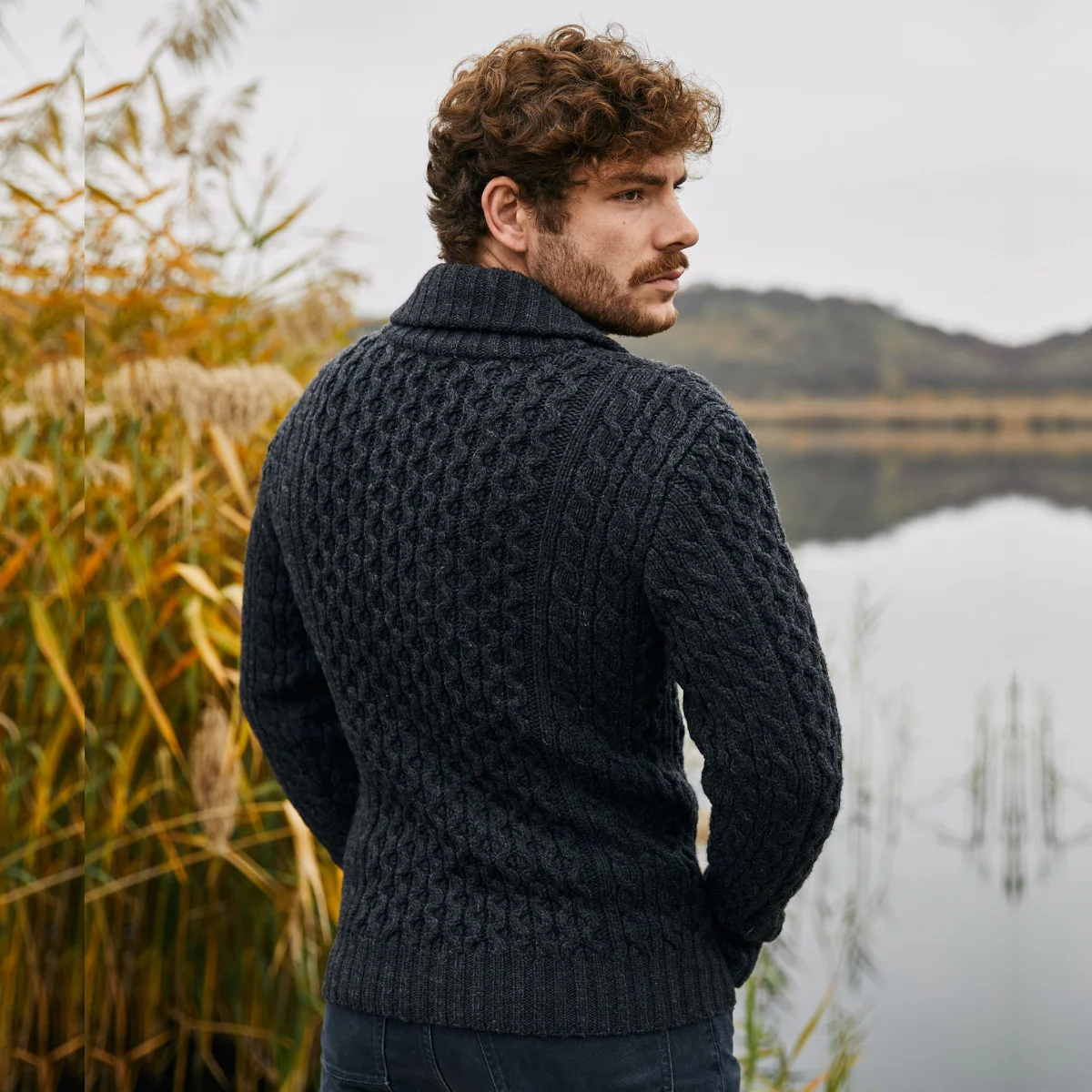 Double Breasted Shawl Cardigan – 100% Merino Wool Knit Sweater for Fall & Winter - Image 11 | Lily's Pad Studio