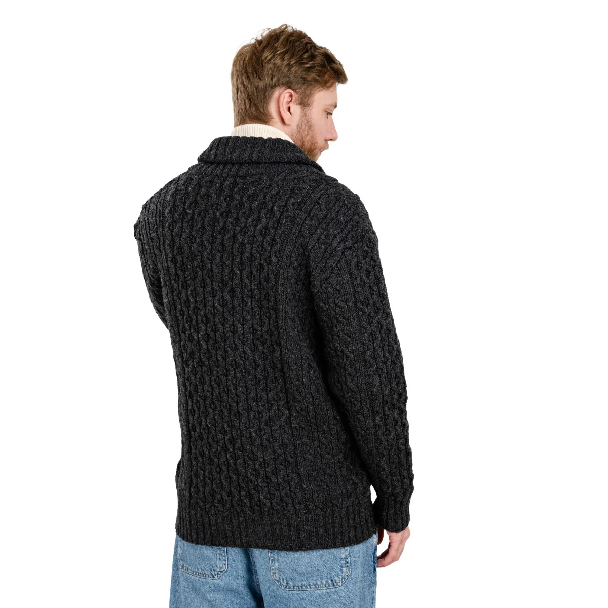 Double Breasted Shawl Cardigan – 100% Merino Wool Knit Sweater for Fall & Winter - Image 12 | Lily's Pad Studio