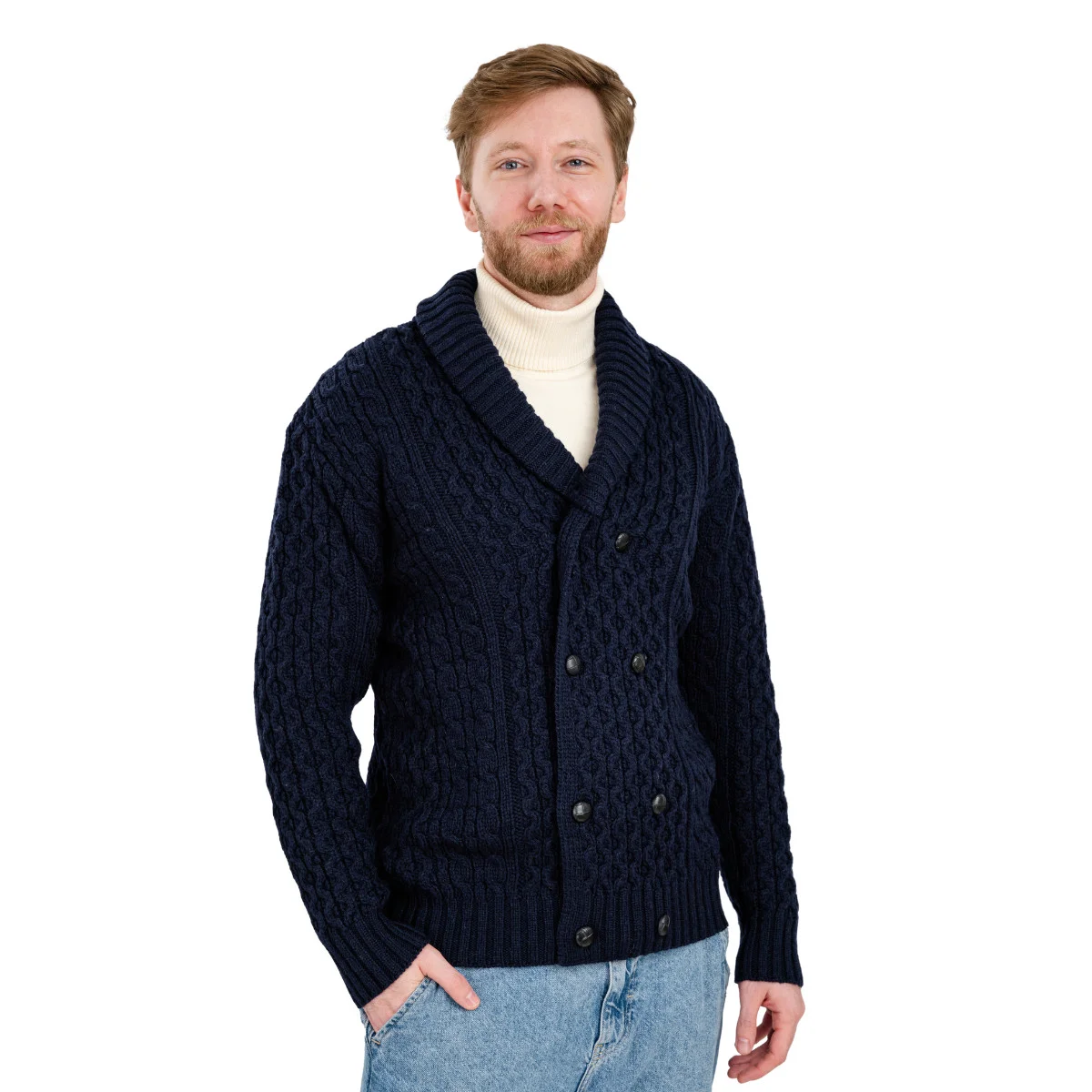 Double Breasted Shawl Cardigan – 100% Merino Wool Knit Sweater for Fall & Winter - Image 19 | Lily's Pad Studio