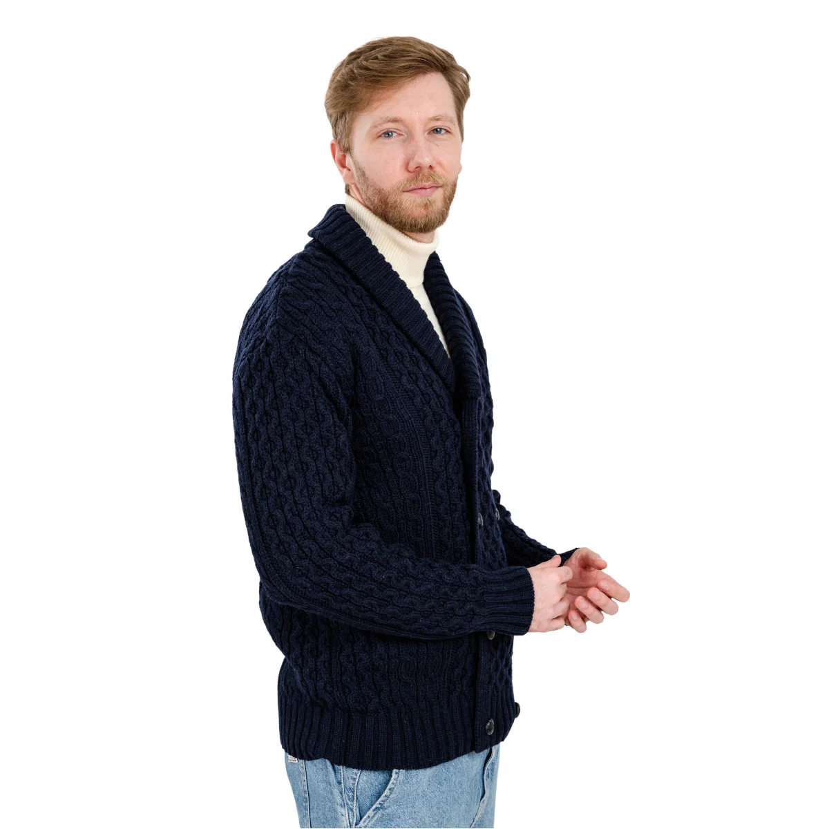 Double Breasted Shawl Cardigan – 100% Merino Wool Knit Sweater for Fall & Winter - Image 20 | Lily's Pad Studio