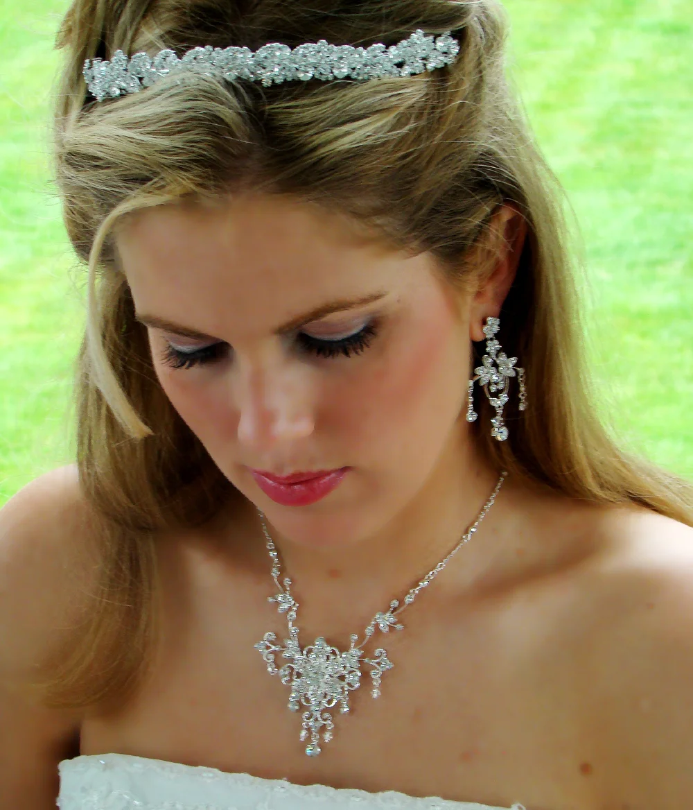 Elegant Bridal Tiara & Jewelry Set – Swarovski Crystal Wedding Headpiece & Accessories - Image 2 | Lily's Pad Studio