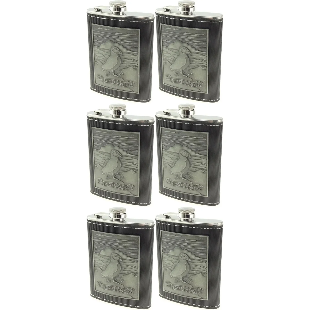Embossed Puffin 8oz Hip Flask Gift Set - Image 4 | Lily's Pad Studio