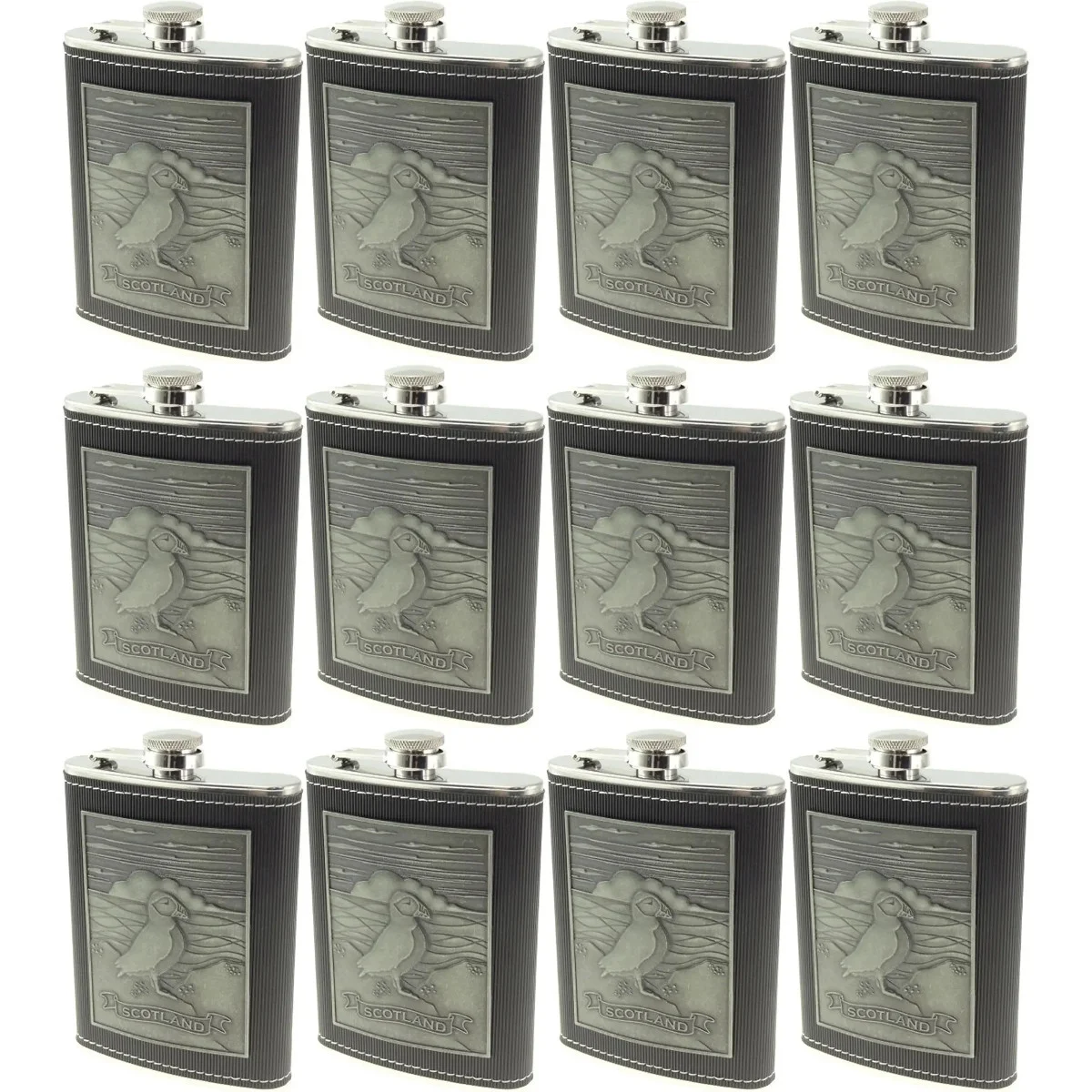 Embossed Puffin 8oz Hip Flask Gift Set - Image 5 | Lily's Pad Studio
