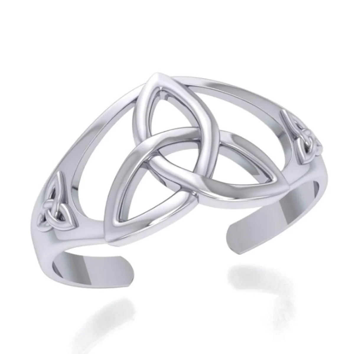 Embossed Trinity Knot Sterling Silver Cuff Bracelet - Image 2 | Lily's Pad Studio