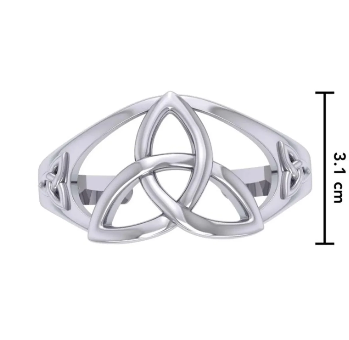 Embossed Trinity Knot Sterling Silver Cuff Bracelet - Image 3 | Lily's Pad Studio